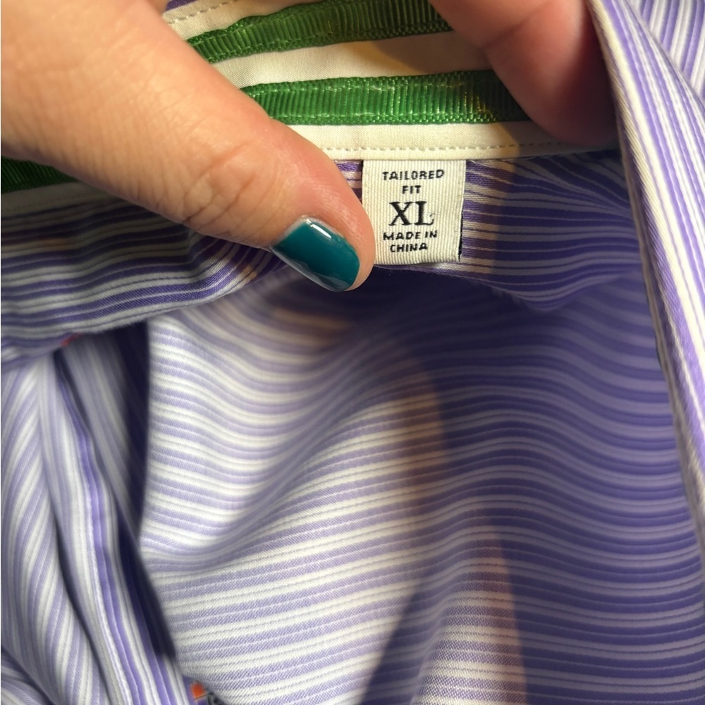 Robert Graham X Striped Men’s Dress Shirt Button Down Flip Cuff Size XL - Picture 5 of 7